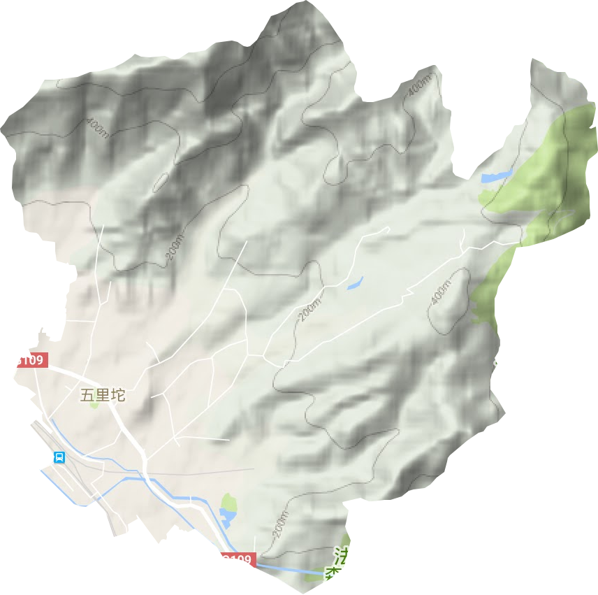 五里坨街道地形地图