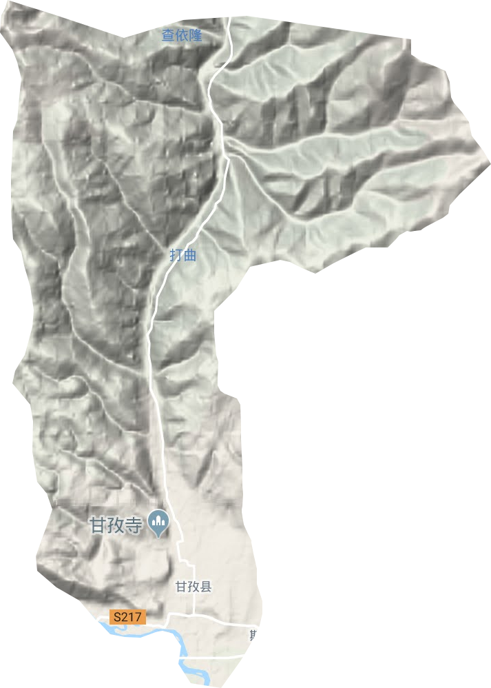 甘孜镇地形地图