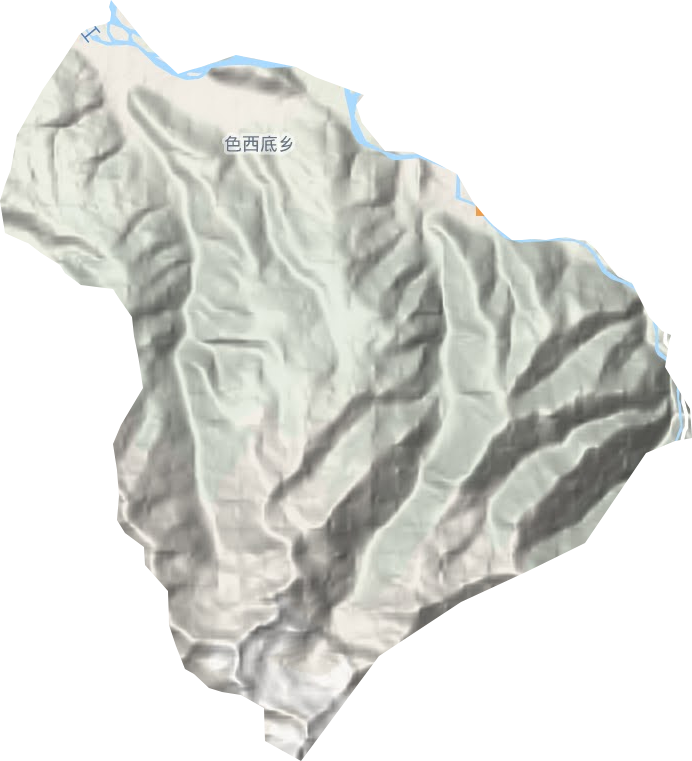 色西底乡地形地图