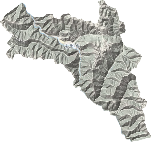 扎科乡地形地图