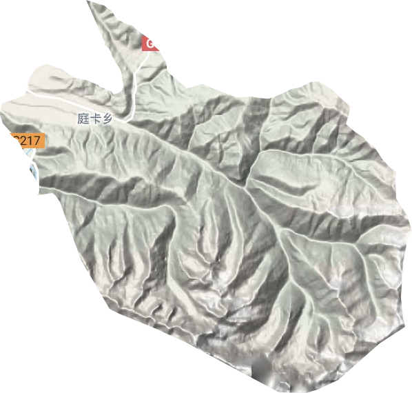 庭卡乡地形地图