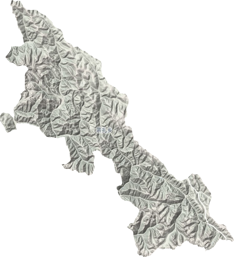 茶扎乡地形地图