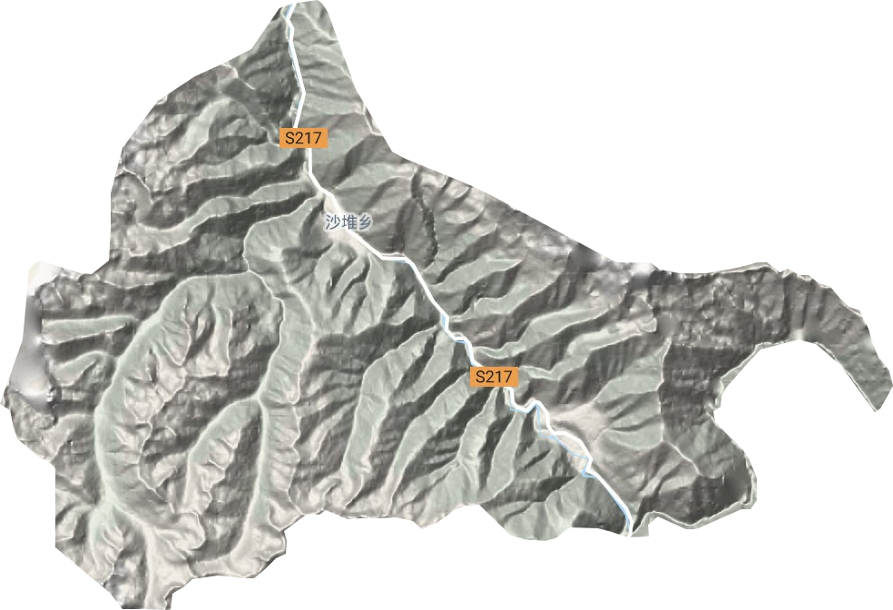 沙堆乡地形地图