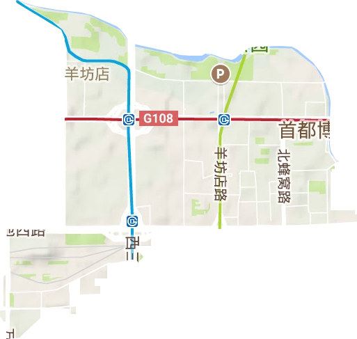 羊坊店街道地形地图