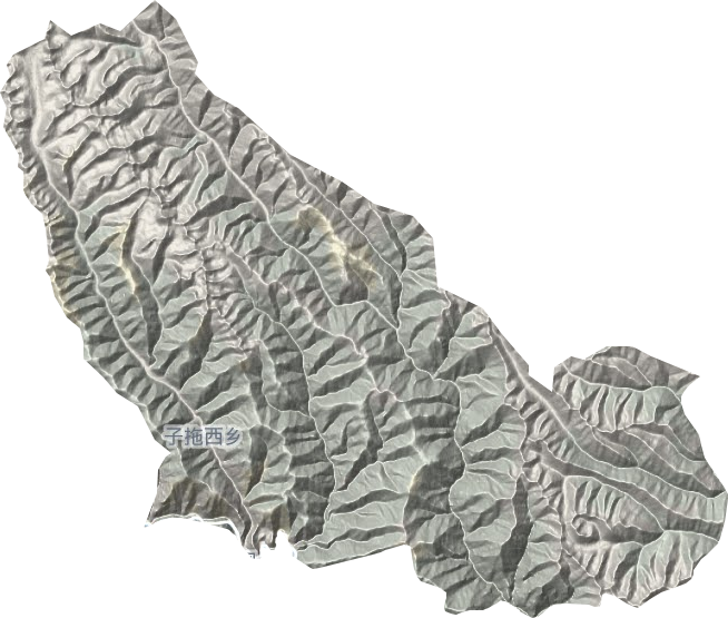 子拖西乡地形地图