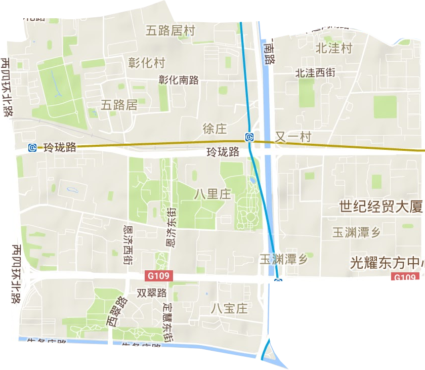 八里庄街道地形地图