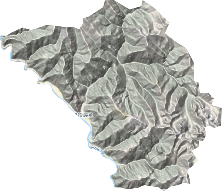 卡松渡乡地形地图