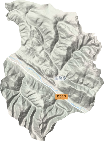 玉隆乡地形地图