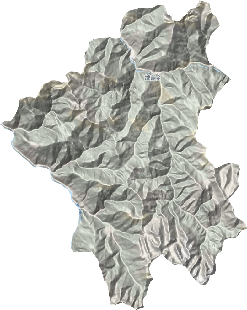 绒盖乡地形地图