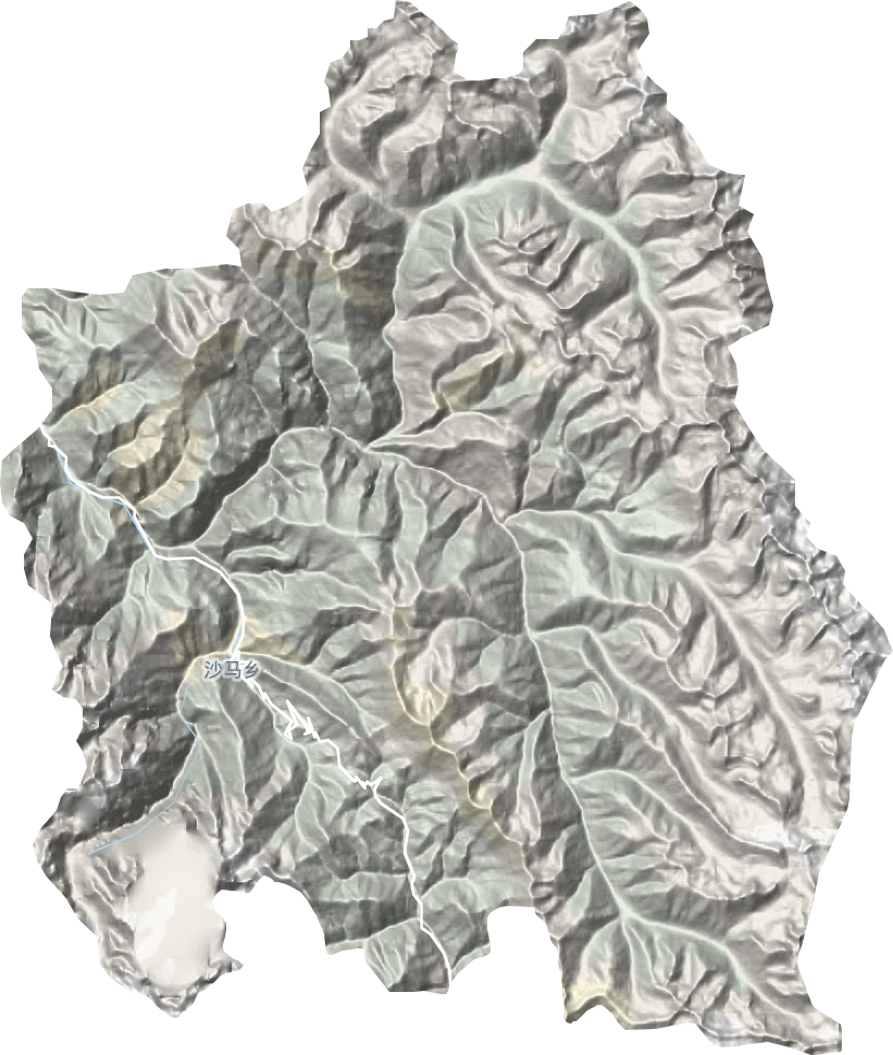 沙马乡地形地图