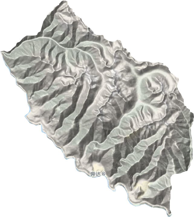 奔达乡地形地图