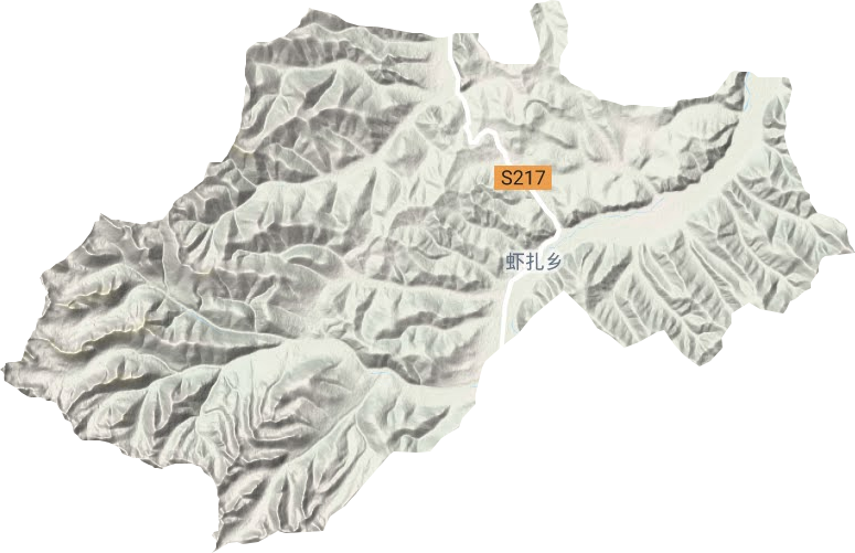 虾扎镇地形地图