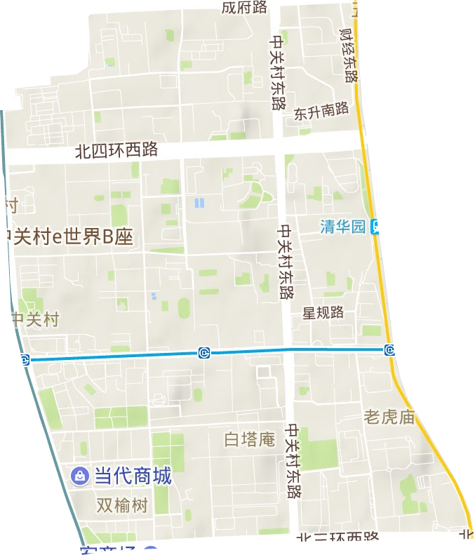 中关村街道地形地图