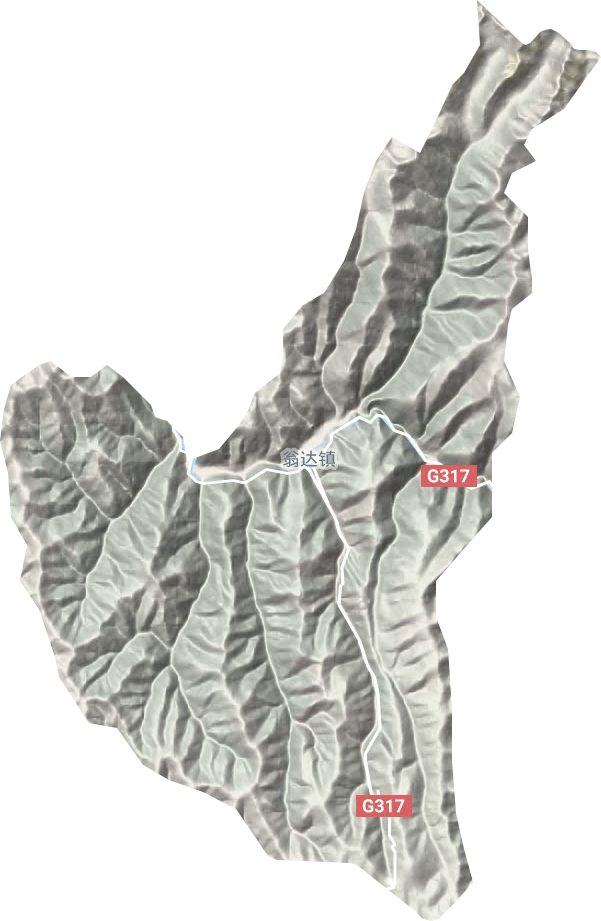 翁达镇地形地图