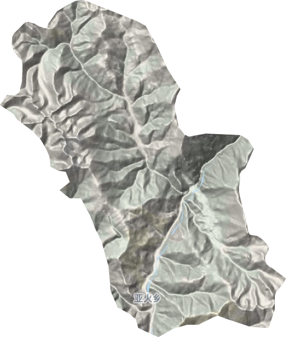 亚火乡地形地图