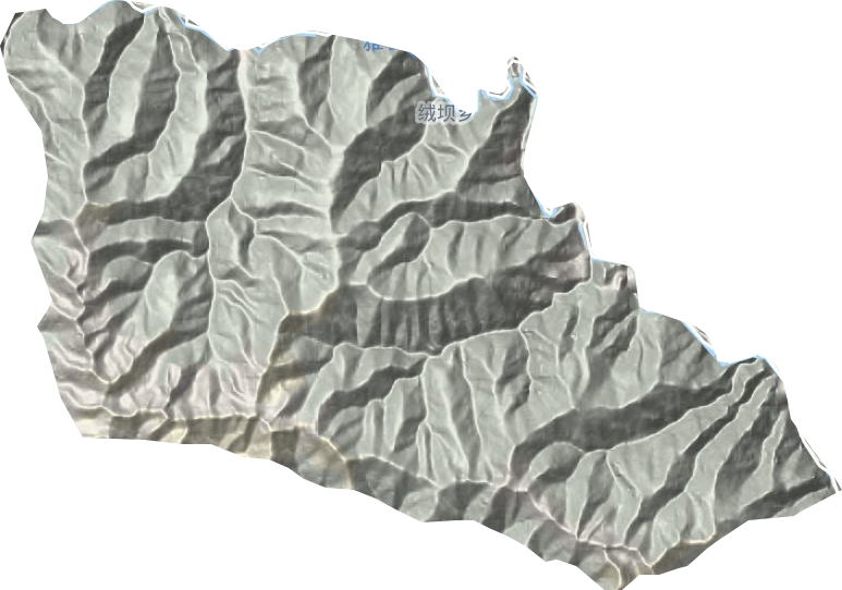 绒坝乡地形地图