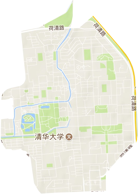 清华园街道地形地图
