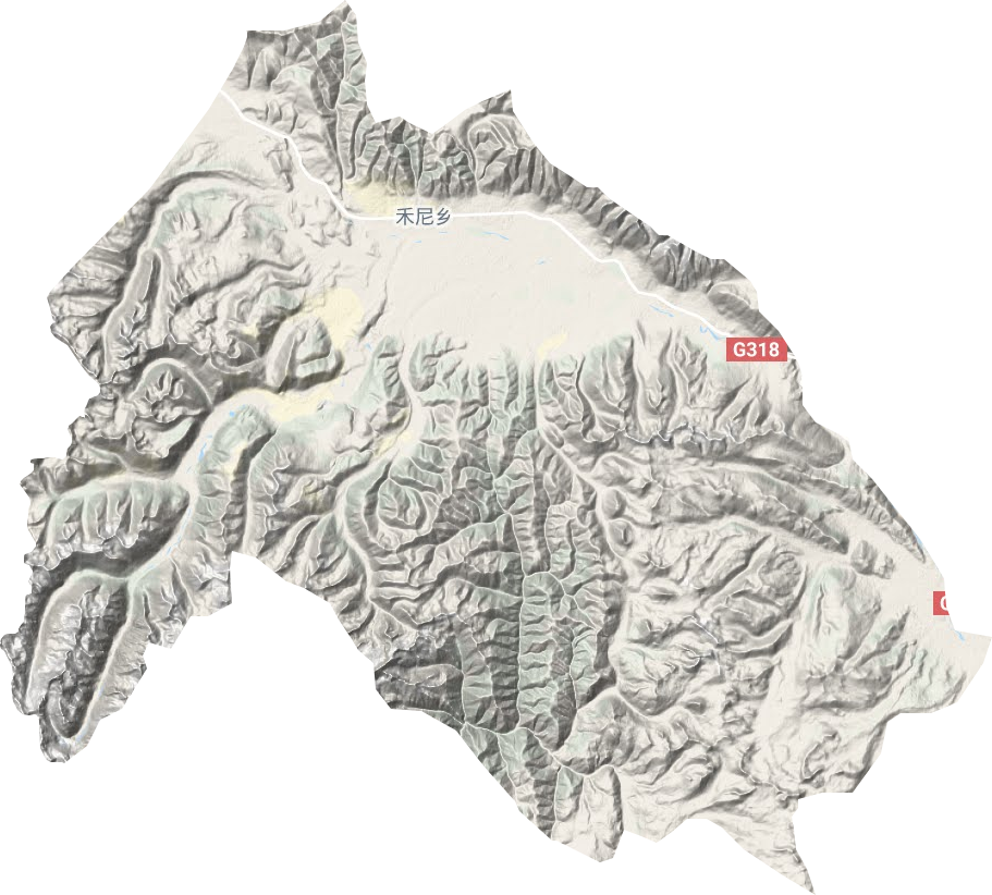 禾尼乡地形地图