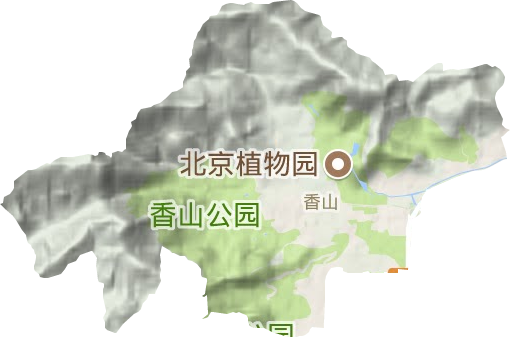 香山街道地形地图