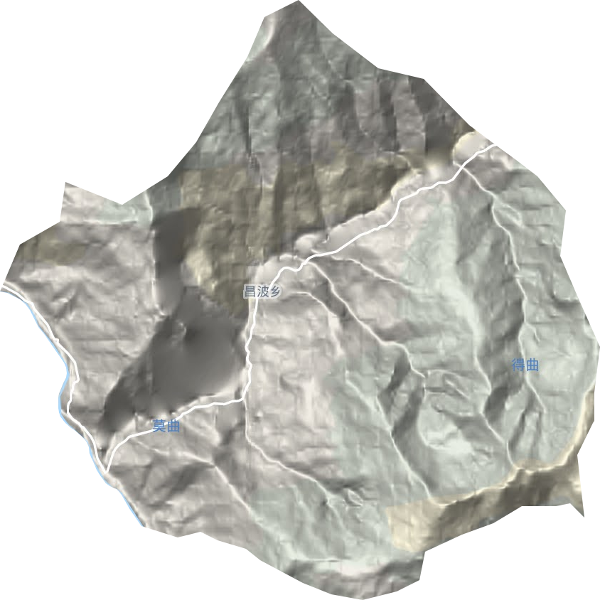昌波乡地形地图