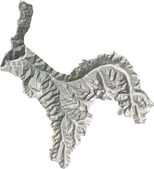 波戈溪乡地形地图