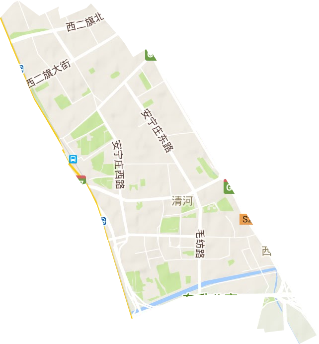 清河街道地形地图