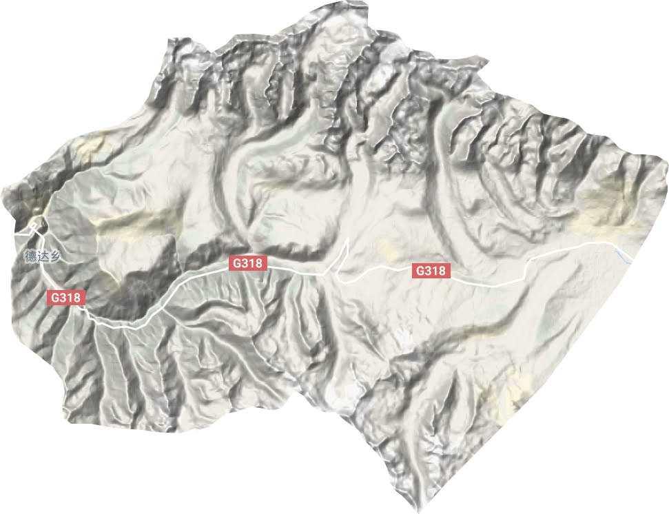 德达乡地形地图