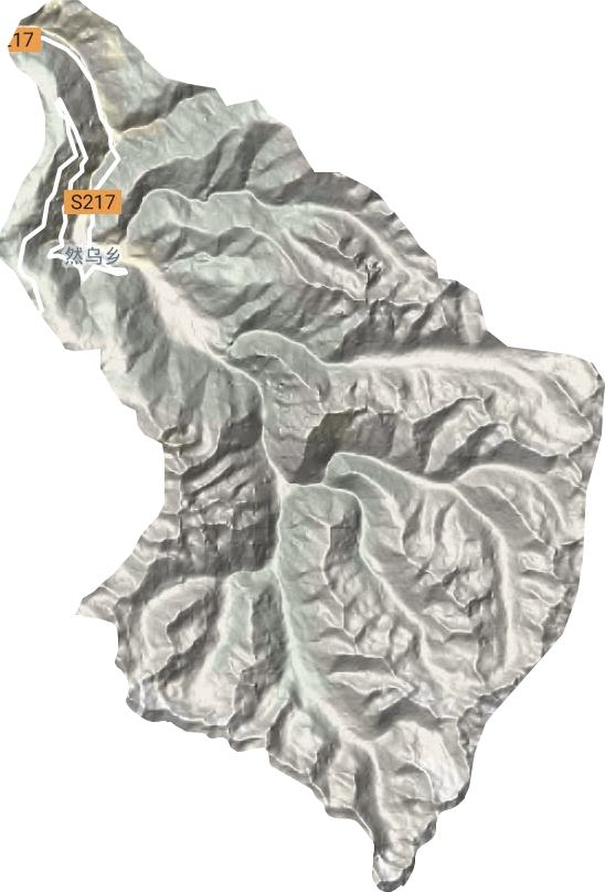 然乌乡地形地图
