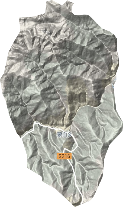 蒙自乡地形地图