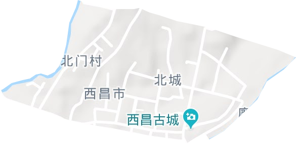 北城街道地形地图