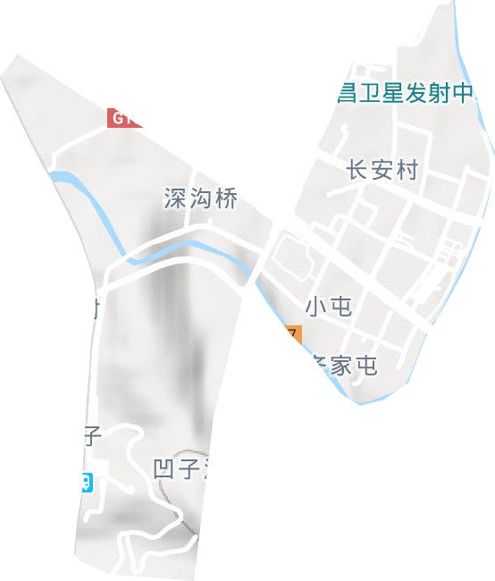 长安街道地形地图