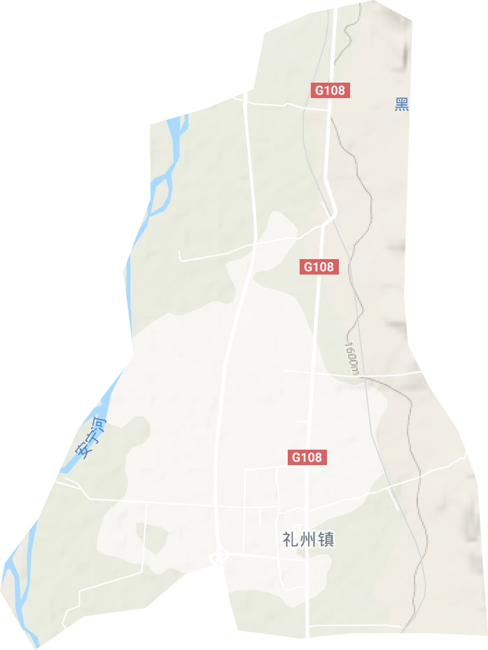 礼州镇地形地图