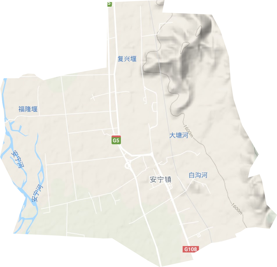 安宁镇地形地图