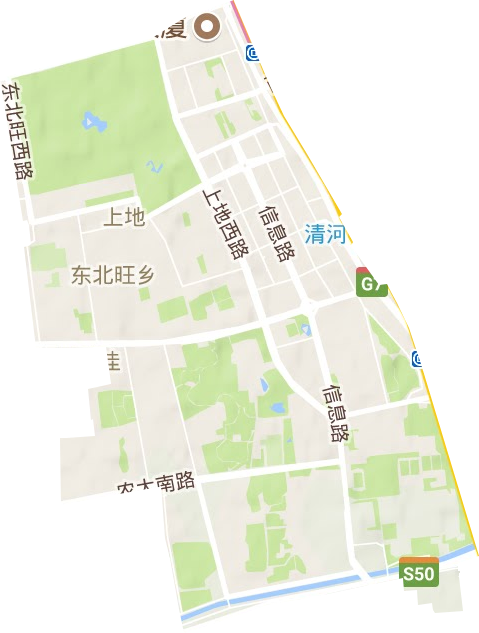 上地街道地形地图