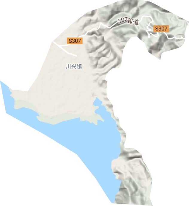 川兴镇地形地图