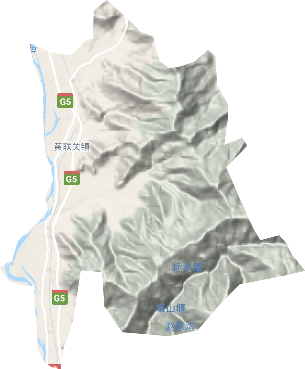 黄联关镇地形地图