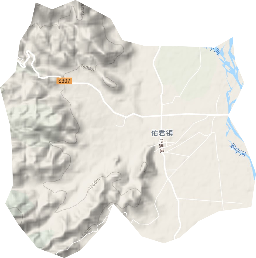 佑君镇地形地图
