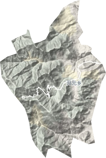 开元乡地形地图
