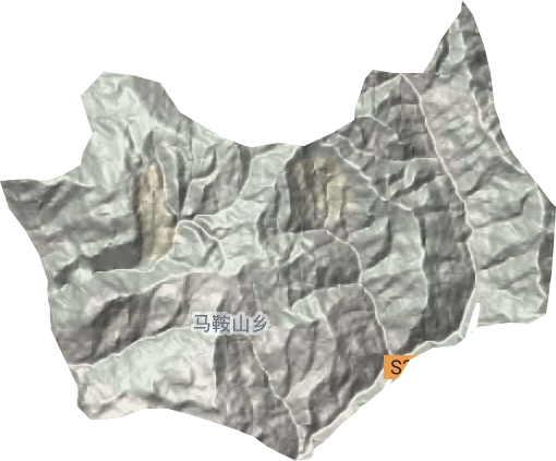 马鞍山乡地形地图