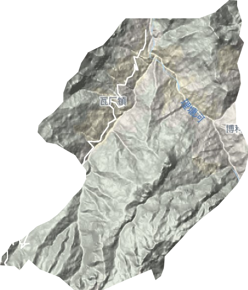 瓦厂镇地形地图