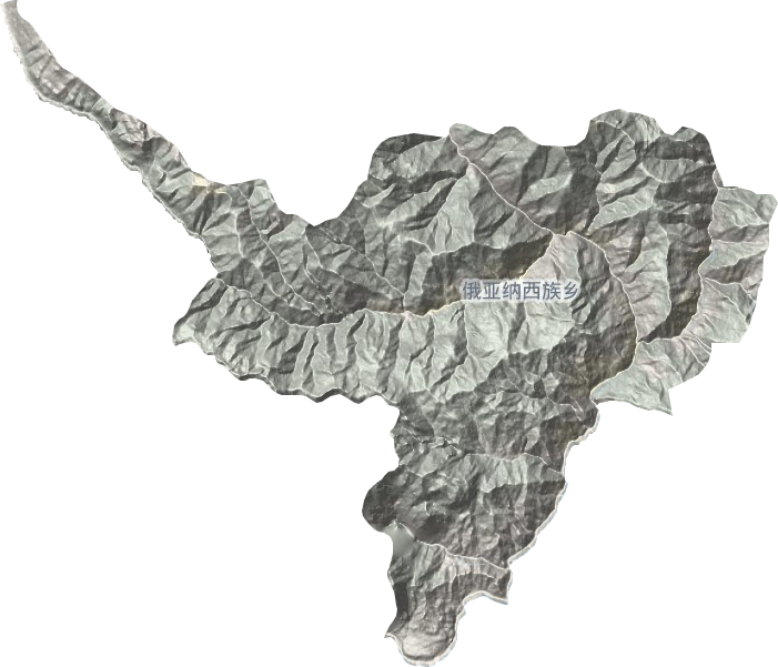 俄亚纳西族乡地形地图