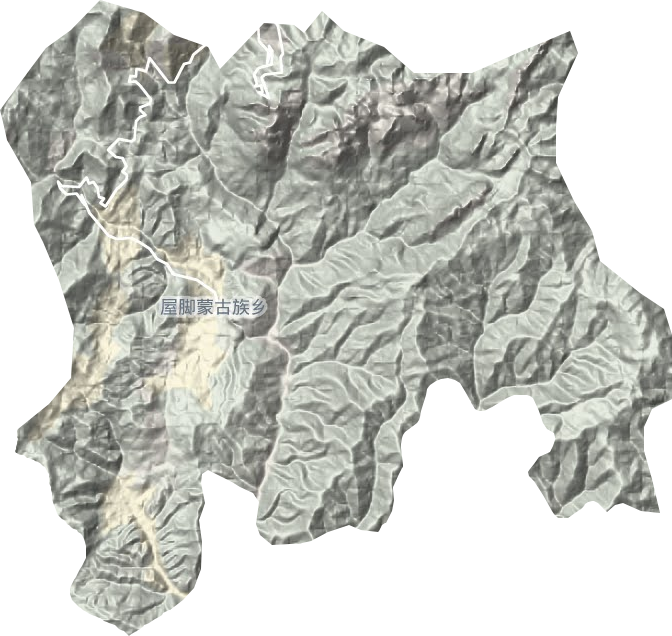 屋脚蒙古族乡地形地图