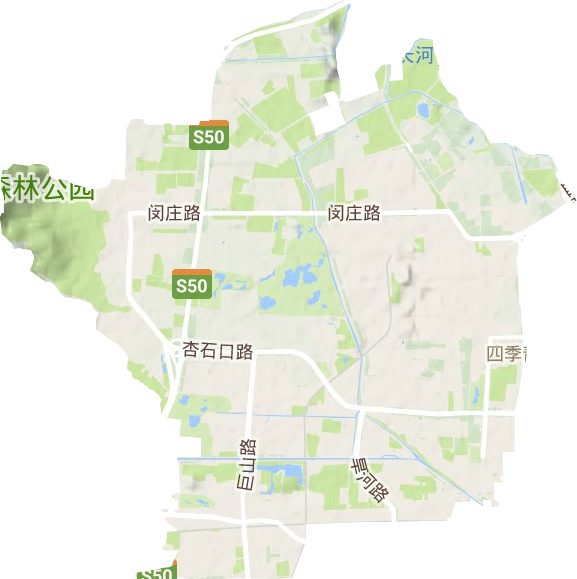 四季青地区办事处地形地图