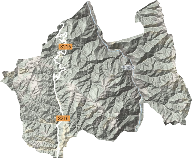 卡拉乡地形地图