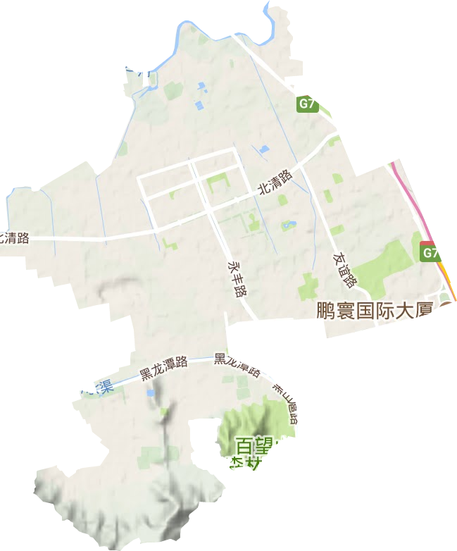 西北旺地区办事处地形地图