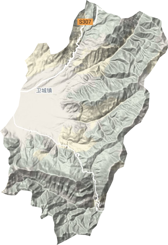 卫城镇地形地图