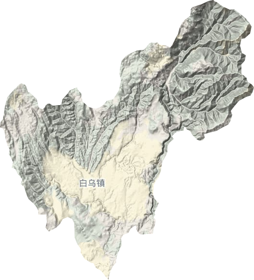 白乌镇地形地图