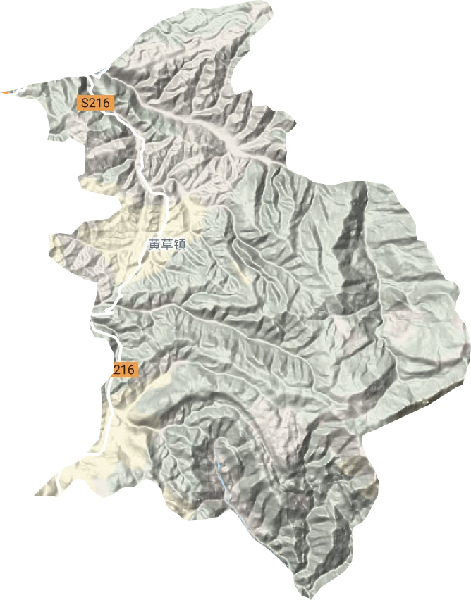 黄草镇地形地图