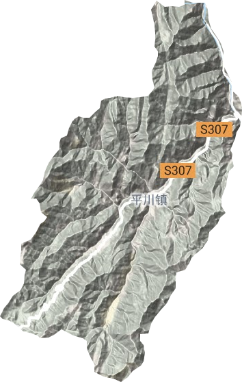 平川镇地形地图