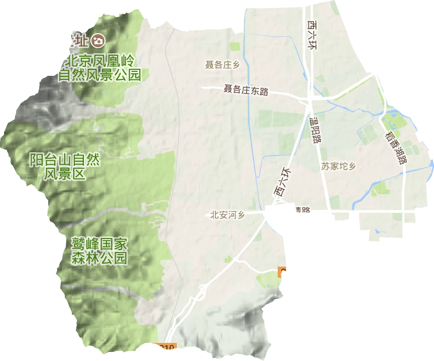 苏家坨地区办事处地形地图
